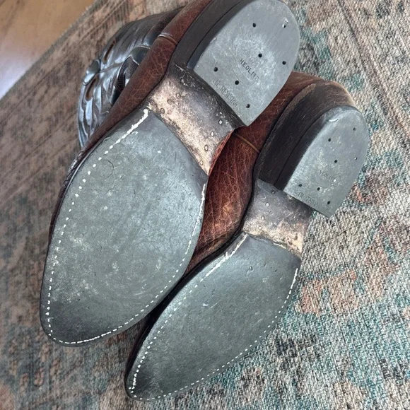 Justin Boots Style 2271 Black and Brown Western Boots 9D - Picture 12 of 13